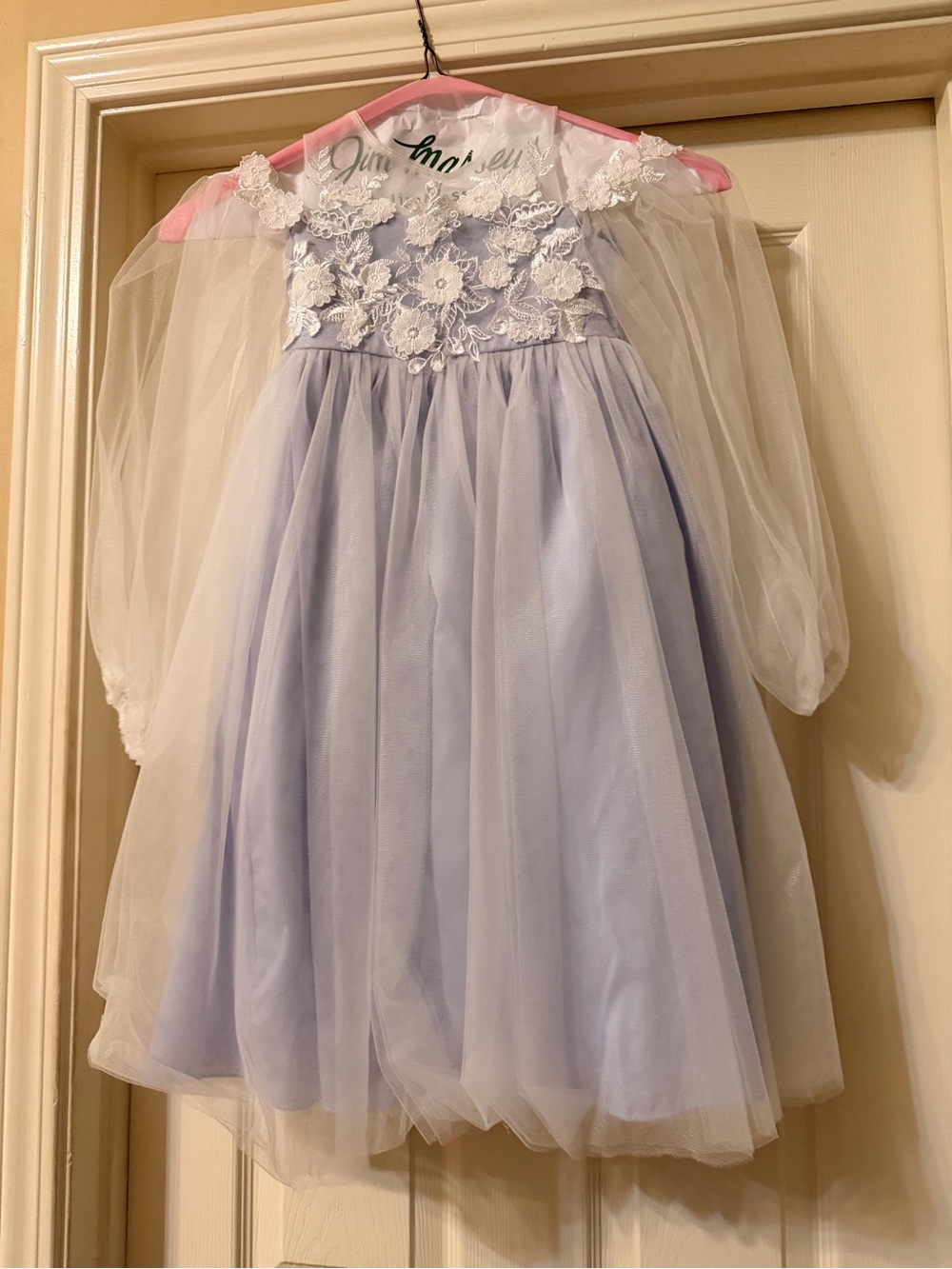 Azazie Lavender and White Lace Tulle Flower Girl Dress